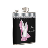 Glitzer Rosa Schuhe Rosa und Schwarz Flachmann (Rechts)