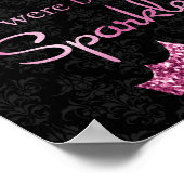 Glitzer rosa Schwarz Geboren zu Sparkle Poster (Ecke)