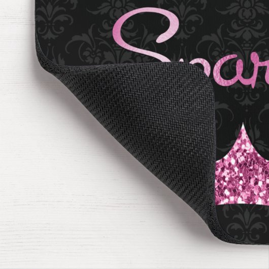 Glitzer rosa Schwarz Geboren zum Sparkeln Mousepad (Ecke)