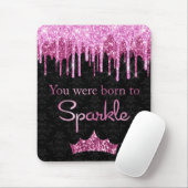 Glitzer rosa Schwarz Geboren zum Sparkeln Mousepad (Mit Mouse)