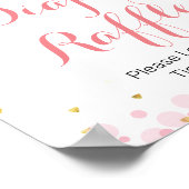 Glitzer Rosa Stern Wasserfarben Windeln Raffelzeic Poster (Ecke)