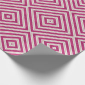 Glitzer-Rosa- und Goldlinien-Designs Geschenkpapier (Ecke)