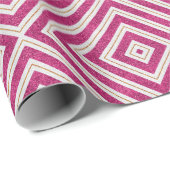 Glitzer-Rosa- und Goldlinien-Designs Geschenkpapier (Rolleneckpunkt)
