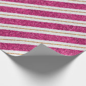 Glitzer-Rosa- und Goldliniendesigns, Verpackungspa Geschenkpapier (Ecke)
