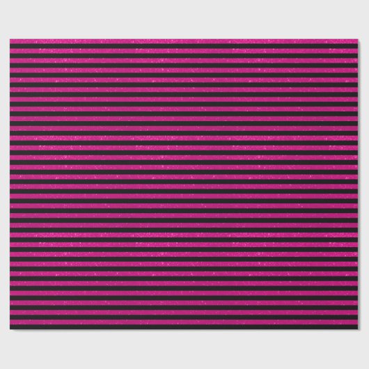 Glitzer Rosa und Schwarze Streifen Geschenkpapier (Flach)
