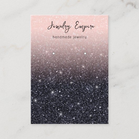 Glitzer Rosa und Schwarzer Einkommensbesitzer Visitenkarte (Vorderseite)