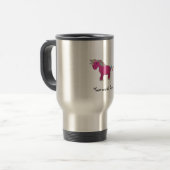 Glitzer rosa Unicorn Reisebecher (Vorderseite Links)