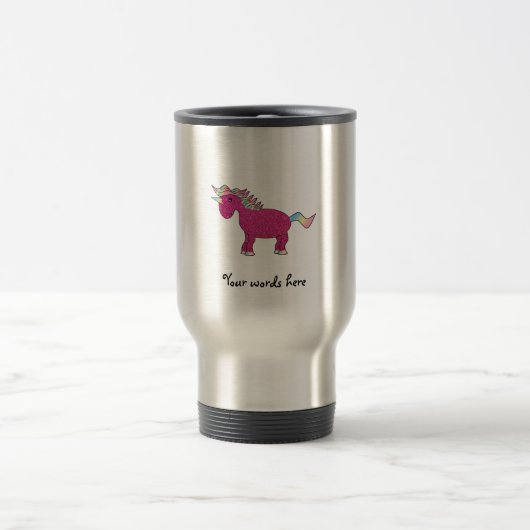 Glitzer rosa Unicorn Reisebecher (Mittel)