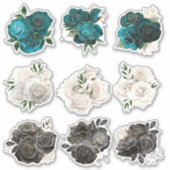 Glitzer-Rose Aufkleber (Vorderseite)