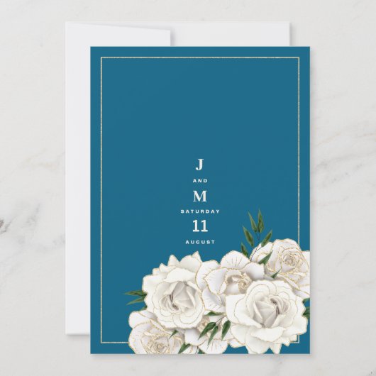 Glitzer Rose Blütenhochzeit Einladung (Rückseite)