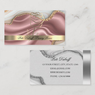Glitzer Rose Bouquet Gönnt Sparkle Marmor Visitenkarte