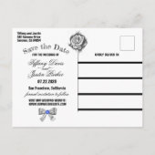 Glitzer, Rose, Diamanten und Bow Save the Date Kar Ankündigungspostkarte (Rückseite)