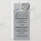 Glitzer, Rose, Diamonds & Bow Probe Dinner Einladung (Rückseite)