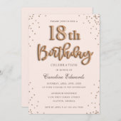 Glitzer Rose Foil Balloons 18. Geburtstag Elegant Einladung (Vorne/Hinten)