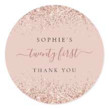 Glitzer Rose Gold 21. Geburtstag Vielen Dank