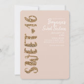 Glitzer Rose Gold Blush Sweet 16 16 Party Einladung (Vorderseite)