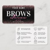 Glitzer Rose Gold Brows Aftercare-Karte Visitenkarte (Vorne/Hinten)