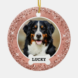 Glitzer Rose Gold Brushed Metal Rose Gold Foto Keramik Ornament