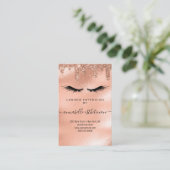 Glitzer Rose Gold Eyelash Extension Client Record Visitenkarte (Stehend Vorderseite)