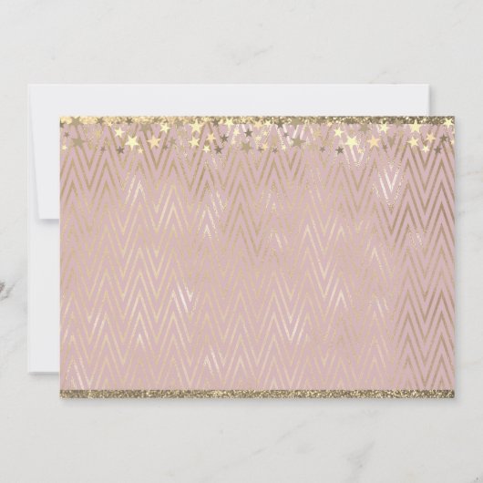 Glitzer Rose Gold Foto Abschluss Einladung (Rückseite)