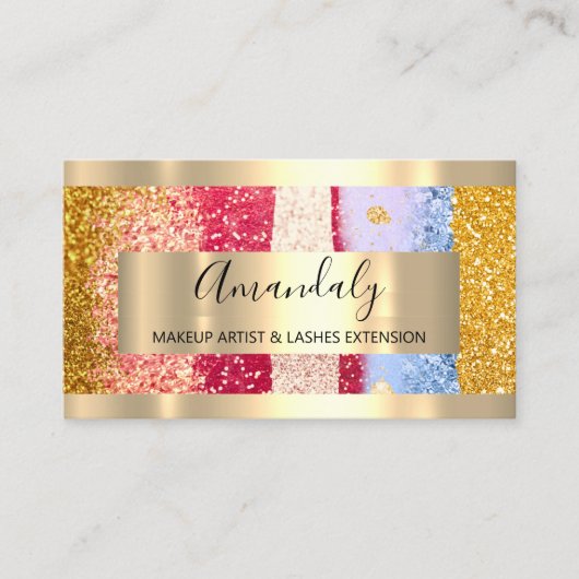 Glitzer Rose Gold Frame Event Planner Schlaganfäll Visitenkarte (Vorderseite)