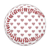 Glitzer Rose Gold Herzstück Weiße Hintergrundgesch Baseball (Vorderseite Links)