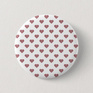 Glitzer Rose Gold Herzstück Weiße Hintergrundgesch Button