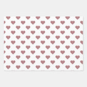 Glitzer Rose Gold Herzstück Weiße Hintergrundgesch Geschenkpapier Set (Vorderseite 2)