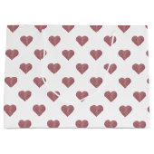 Glitzer Rose Gold Herzstück Weiße Hintergrundgesch Große Geschenktüte (Vorderseite)