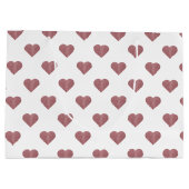 Glitzer Rose Gold Herzstück Weiße Hintergrundgesch Große Geschenktüte (Rückseite)