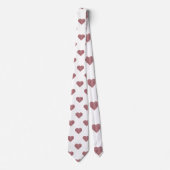 Glitzer Rose Gold Herzstück Weiße Hintergrundgesch Krawatte (Vorderseite)