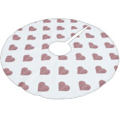 Glitzer Rose Gold Herzstück Weiße Hintergrundgesch Polyester Weihnachtsbaumdecke (Schrägansicht)