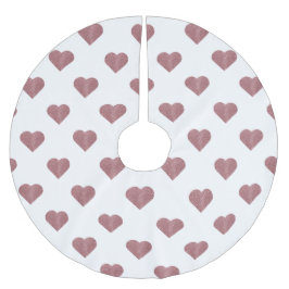 Glitzer Rose Gold Herzstück Weiße Hintergrundgesch Polyester Weihnachtsbaumdecke