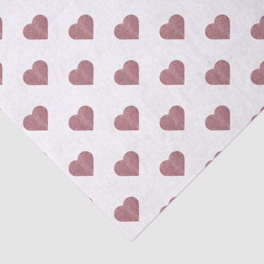 Glitzer Rose Gold Herzstück Weiße Hintergrundgesch Seidenpapier (Ausschnitt)