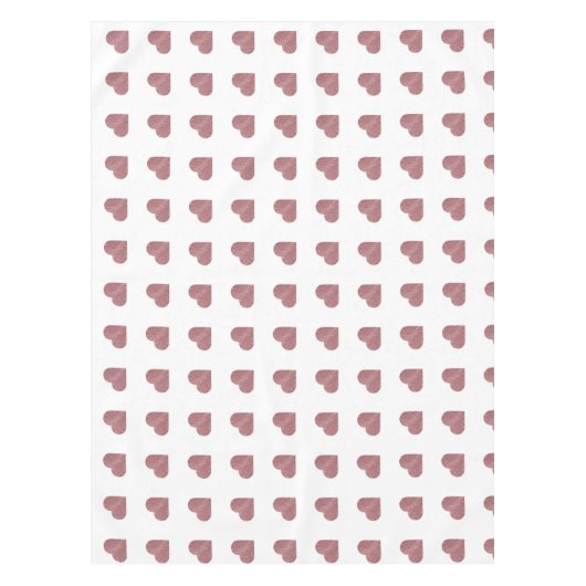 Glitzer Rose Gold Herzstück Weiße Hintergrundgesch Tischdecke (Vorderseite)