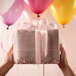 Glitzer Rose Gold Imitate Fossil Geschenkpapier