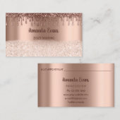Glitzer Rose Gold Kosmetik WELLNESS-CENTER Studio Terminkarte (Vorne/Hinten)