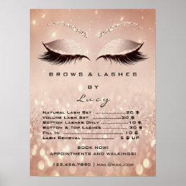 Glitzer Rose Gold Makeup Augen Lashes Preisliste1 Poster