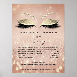 Glitzer Rose Gold Makeup Eyes Lashes Preisliste Poster