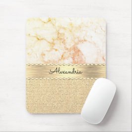 Glitzer Rose Gold Marble Personalisiert Mousepad