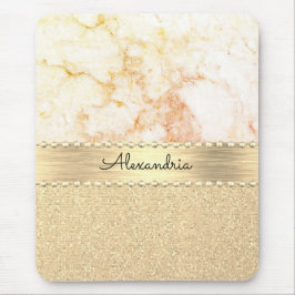 Glitzer Rose Gold Marble Personalisiert Mousepad