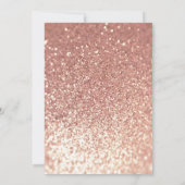 Glitzer Rose Gold minimalistische Chic Kalligraphi Einladung (Rückseite)