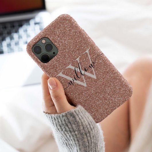 Glitzer Rose Gold Monogram Case-Mate iPhone Hülle