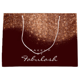 Glitzer Rose Gold Name Burgundy Bridal Kupfer Große Geschenktüte