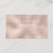 Glitzer Rose Gold Script Schriftart Einfach klassi Visitenkarte (Rückseite)