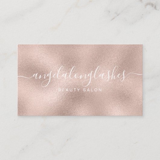 Glitzer Rose Gold Script Schriftart Einfach klassi Visitenkarte (Vorderseite)