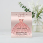 Glitzer Rose Gold Script Sweet 16 Party Einladunge (Stehend Vorderseite)