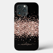 Glitzer Rose Gold Sparkle Trendy Monogram Case-Mate iPhone Hülle (Rückseite)