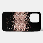 Glitzer Rose Gold Sparkle Trendy Monogram Case-Mate iPhone Hülle (Rückseite (Horizontal))