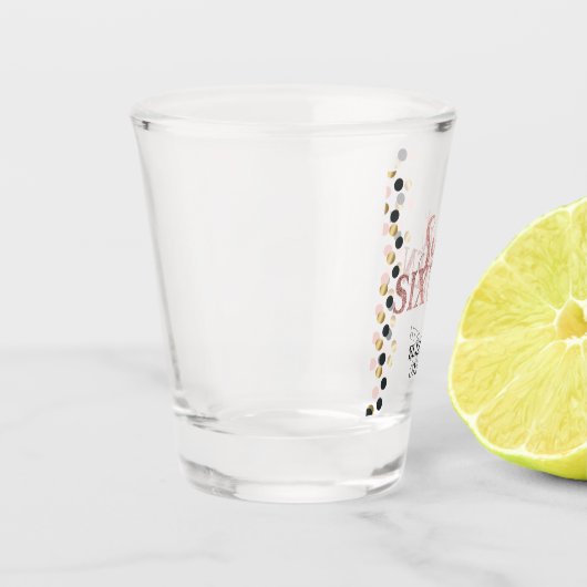 Glitzer Rose Gold Sweet 16 Punkte Schnapsglas (Links)